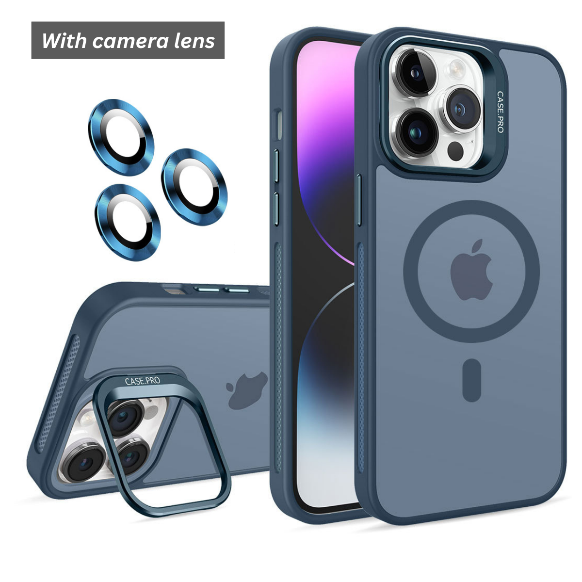 iPhone 15 Pro Max MagSafe Smoke Camera Stand Dark Blue