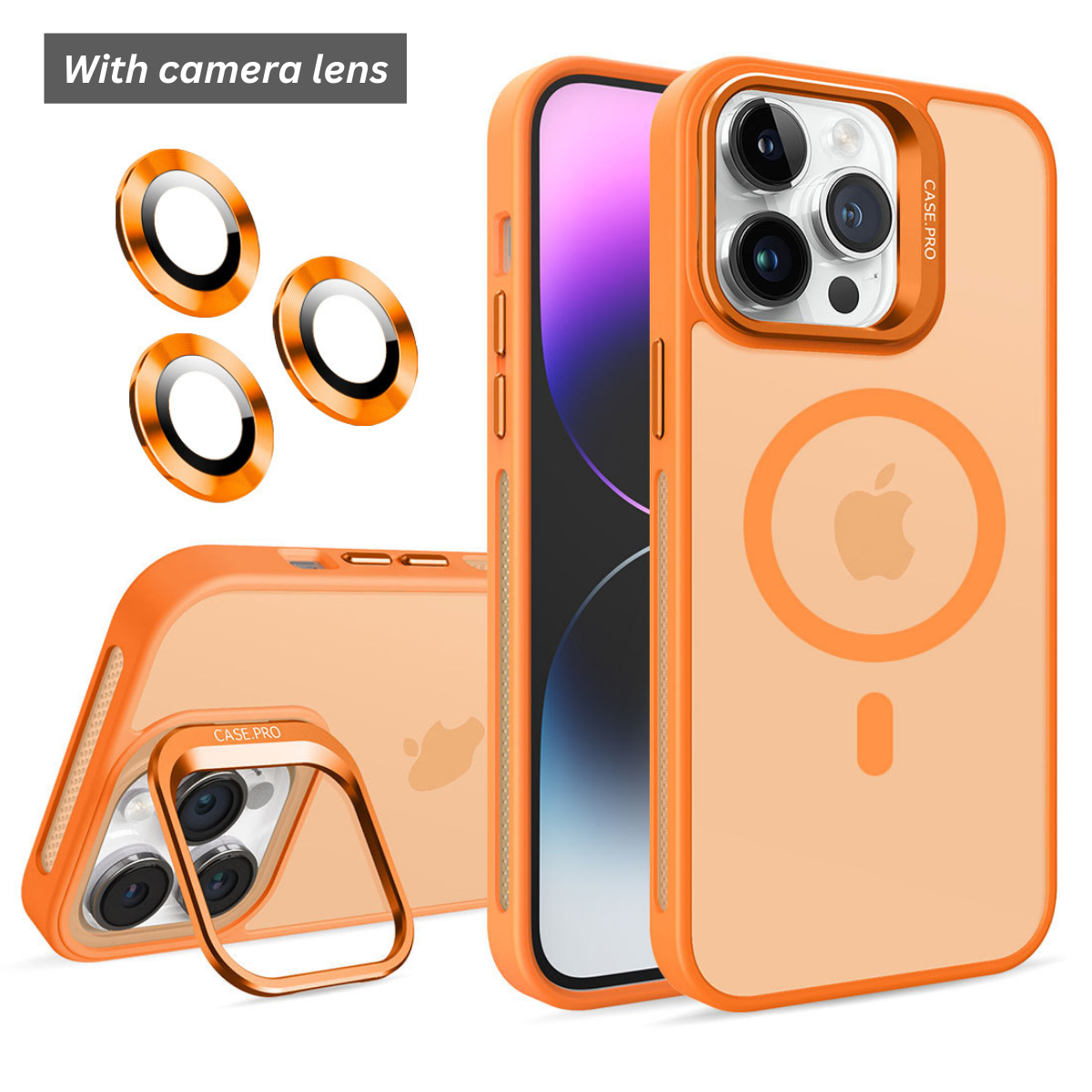 iPhone 15 Plus/iPhone 14 Plus MagSafe Smoke Camera Stand Orange