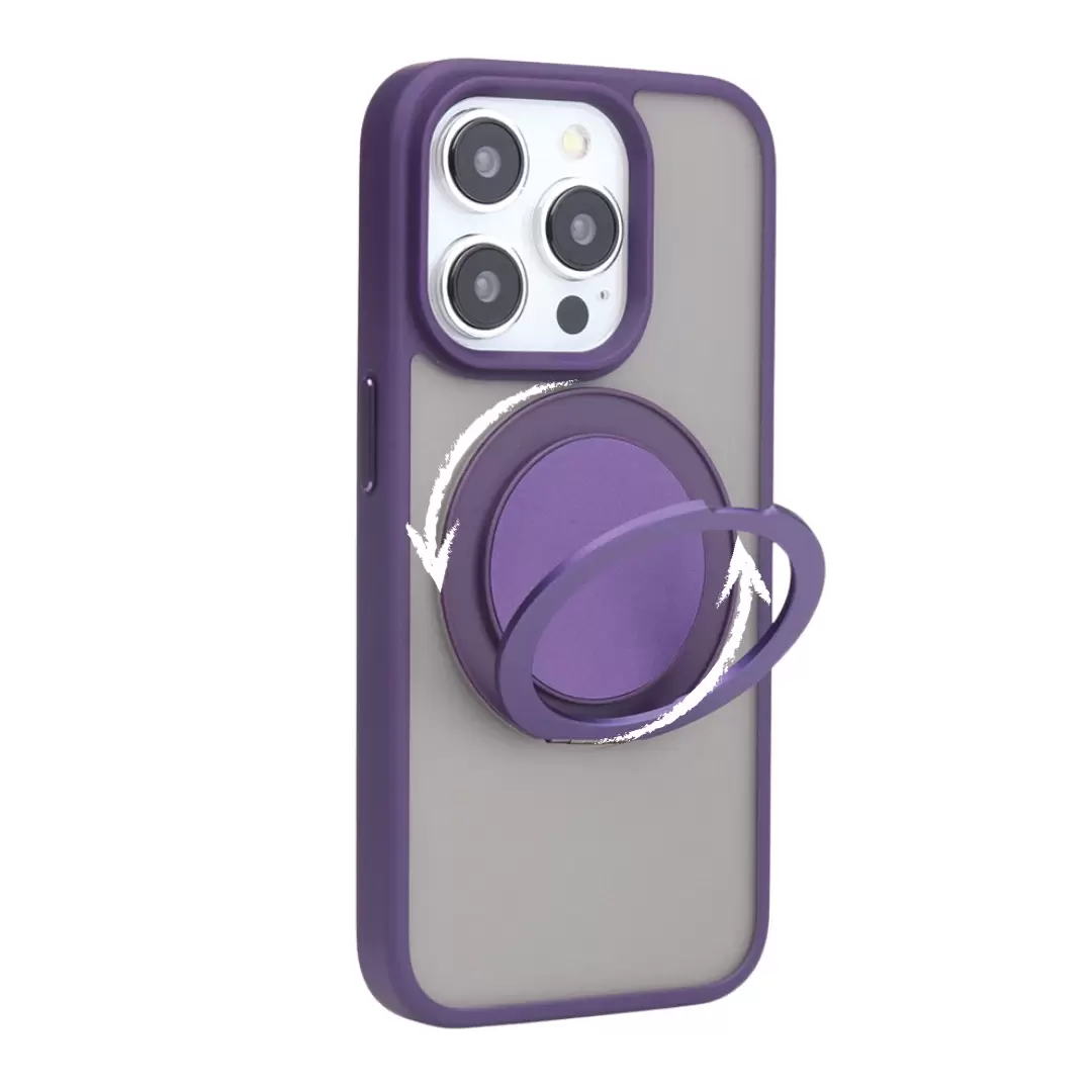 iPhone 14 MagSafe Cam Smoke Rotating Kickstand Dark Purple