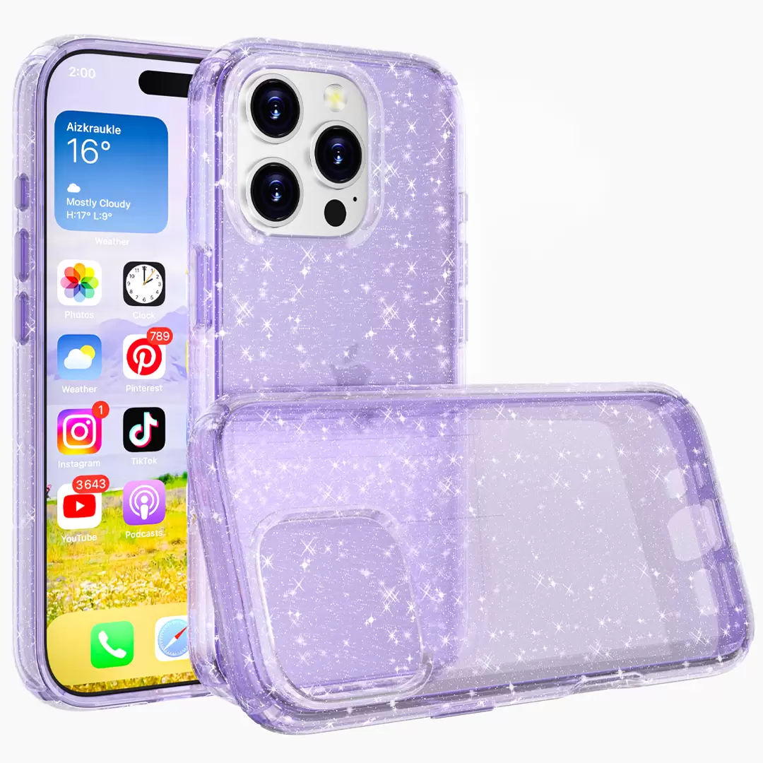 iPhone 13 Pro Max/iPhone 12 Pro Max Fleck Glitter Case Purple