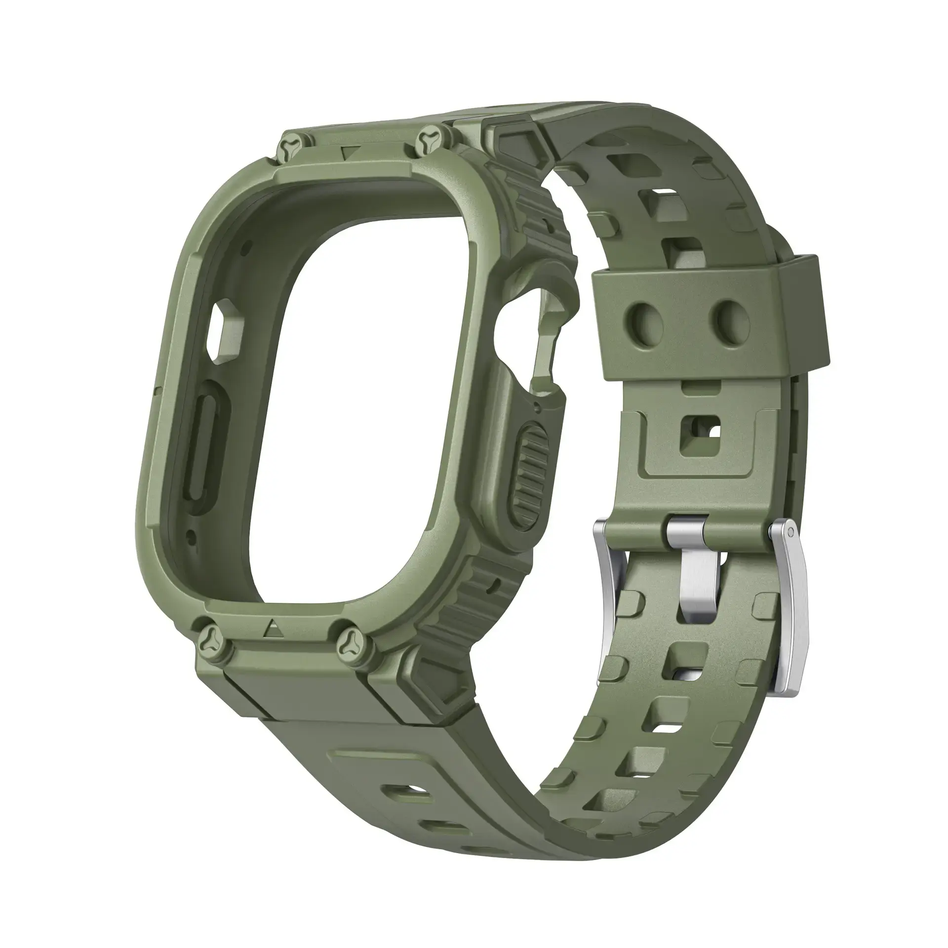 Apple Watch Integrated Silicone Strap Army Green -42-44-45-46-49mm