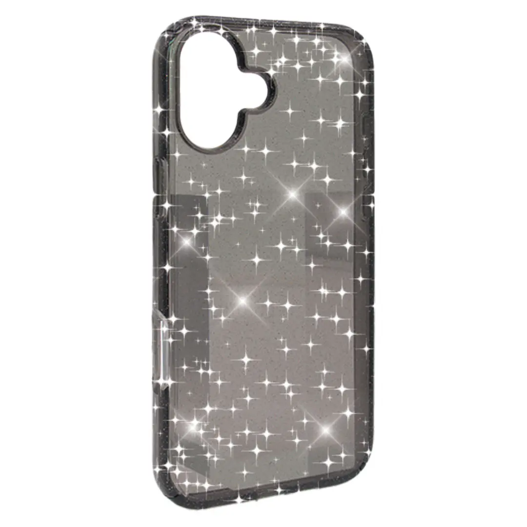 iPhone 16 Fleck Glitter Case Clear Black