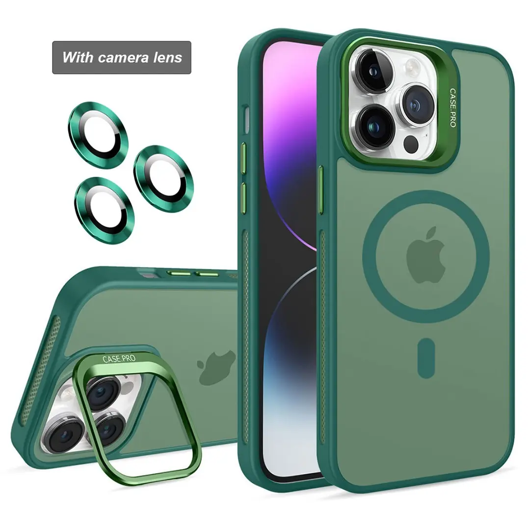 iPhone 16 Plus MagSafe Smoke Camera Stand Green