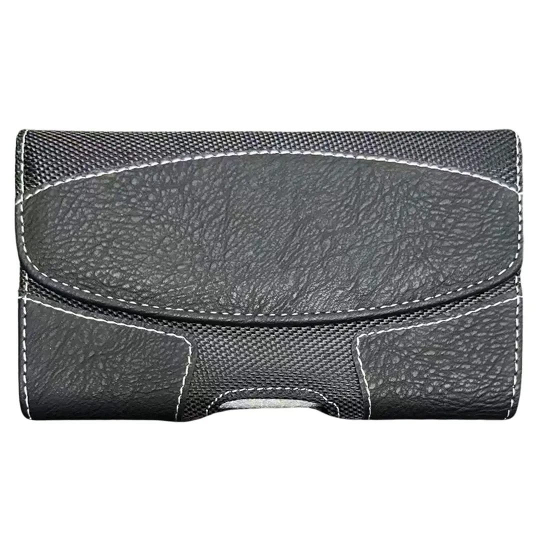 Horizontal Lychee leather Card Holder Pouch Black 6.3 inch