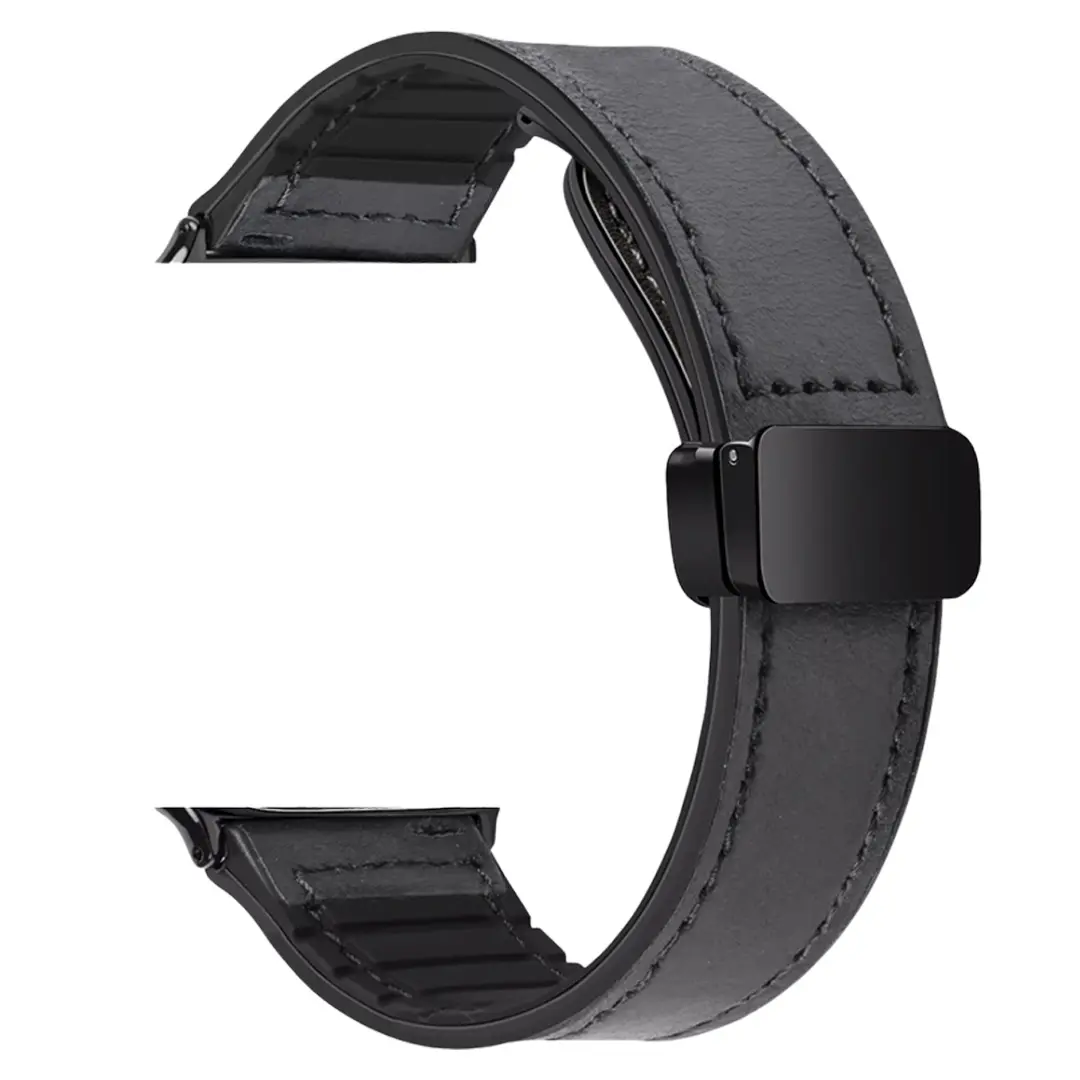 Apple Watch Band Oil Leather Magnetic Black 42/44/45/46/49