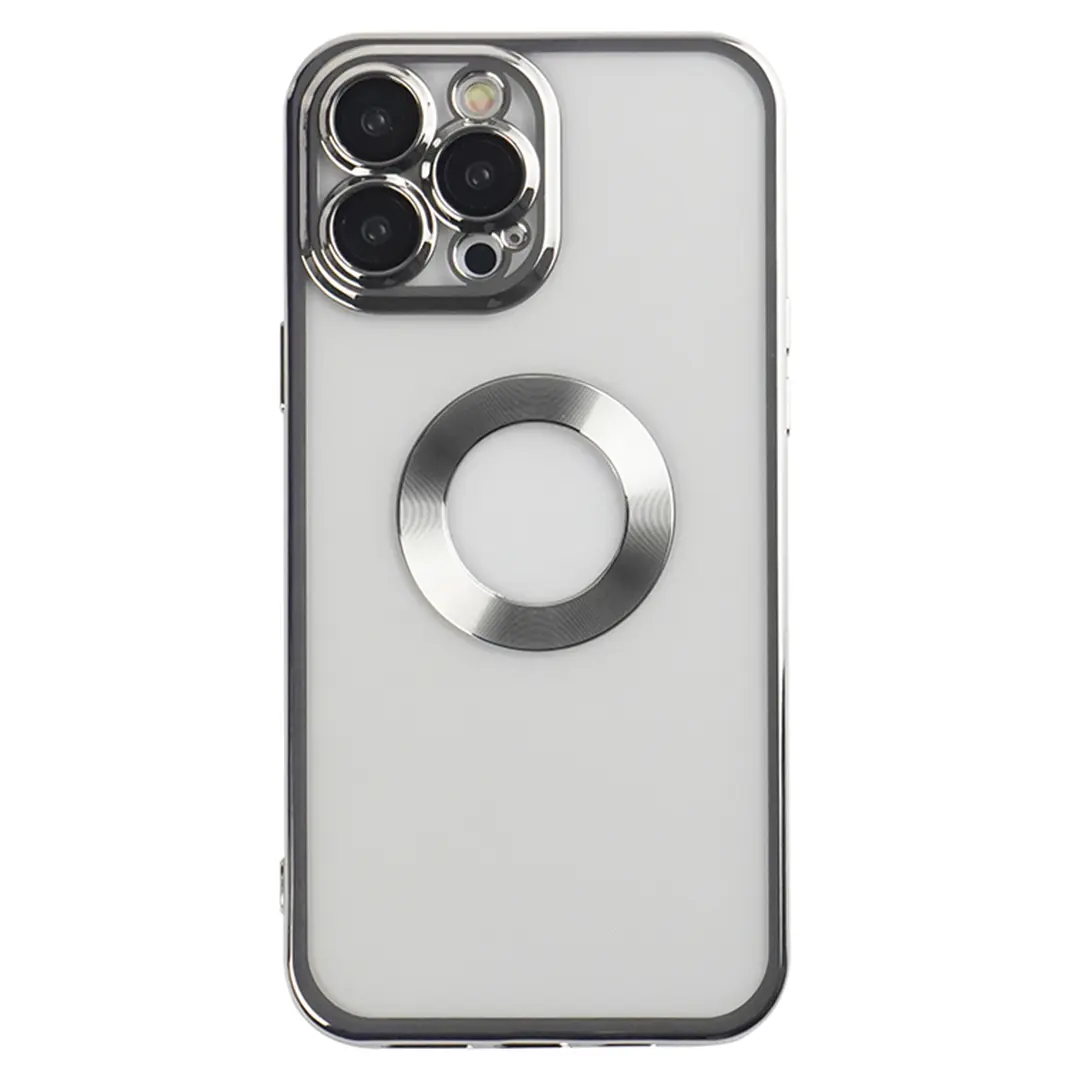 iPhone 15 Pro Clear Case with Camera Protection Silver