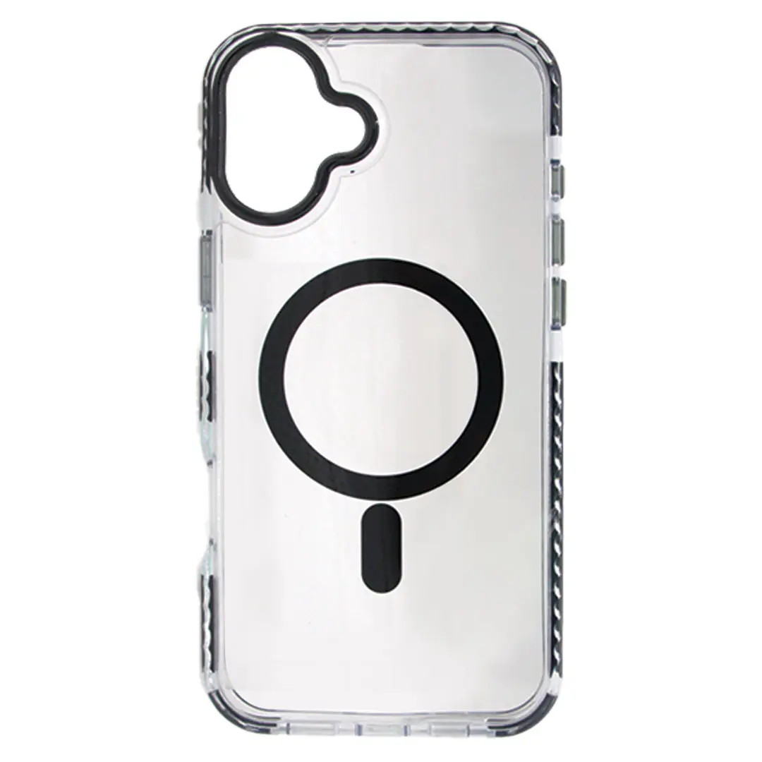 iPhone 16 Magsafe Clear Two Tone Case with Lanyard Black