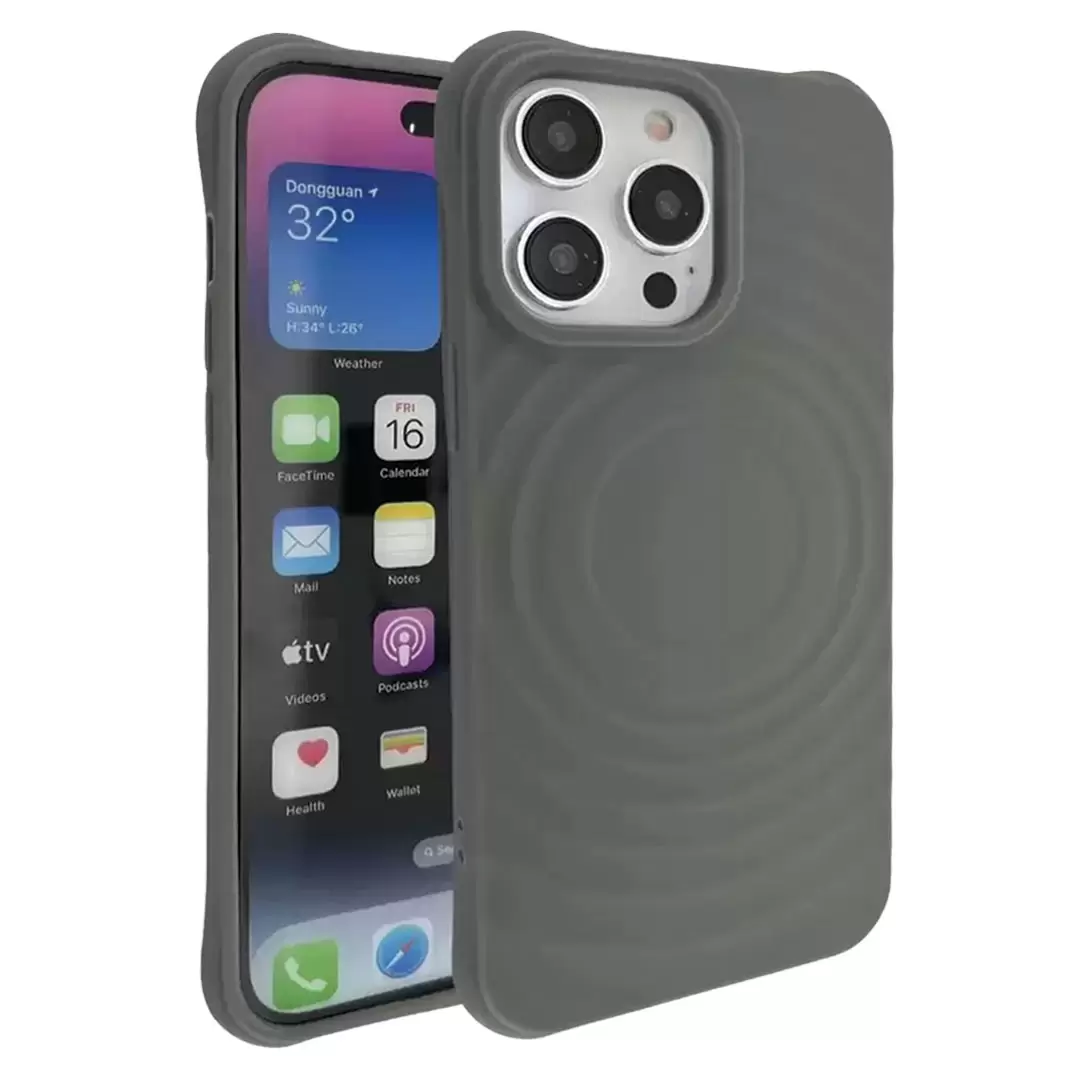 iPhone 15/iPhone 14 Magsafe Water Ripple Tpu Case Gray