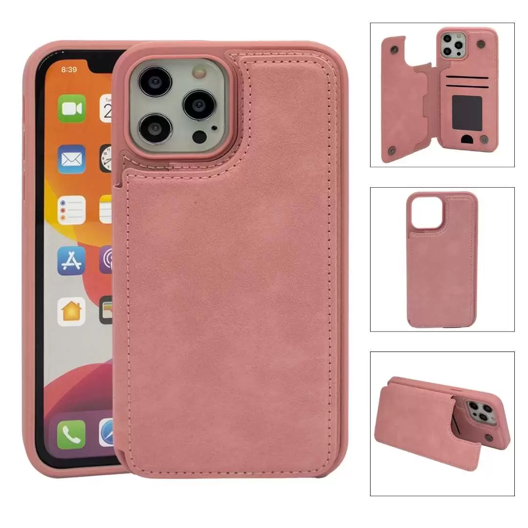 iPhone 16 Modern Card Holder Case Rose Gold