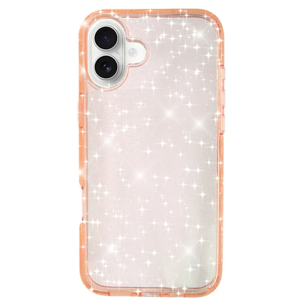 iPhone 16 Plus Fleck Glitter Case Clear Gold