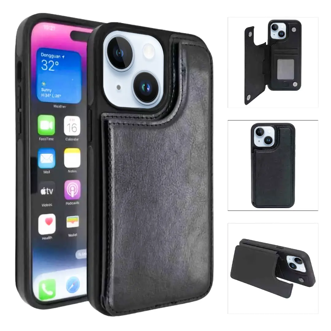 iPhone 15 Plus/iPhone 14 Plus Modern Card Holder Case Black