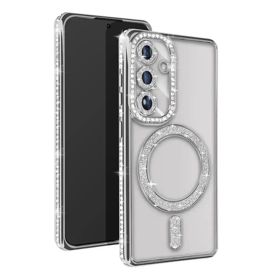iPhone 17 Air Magsafe Clear Case Diamond with Camera Protection Silver