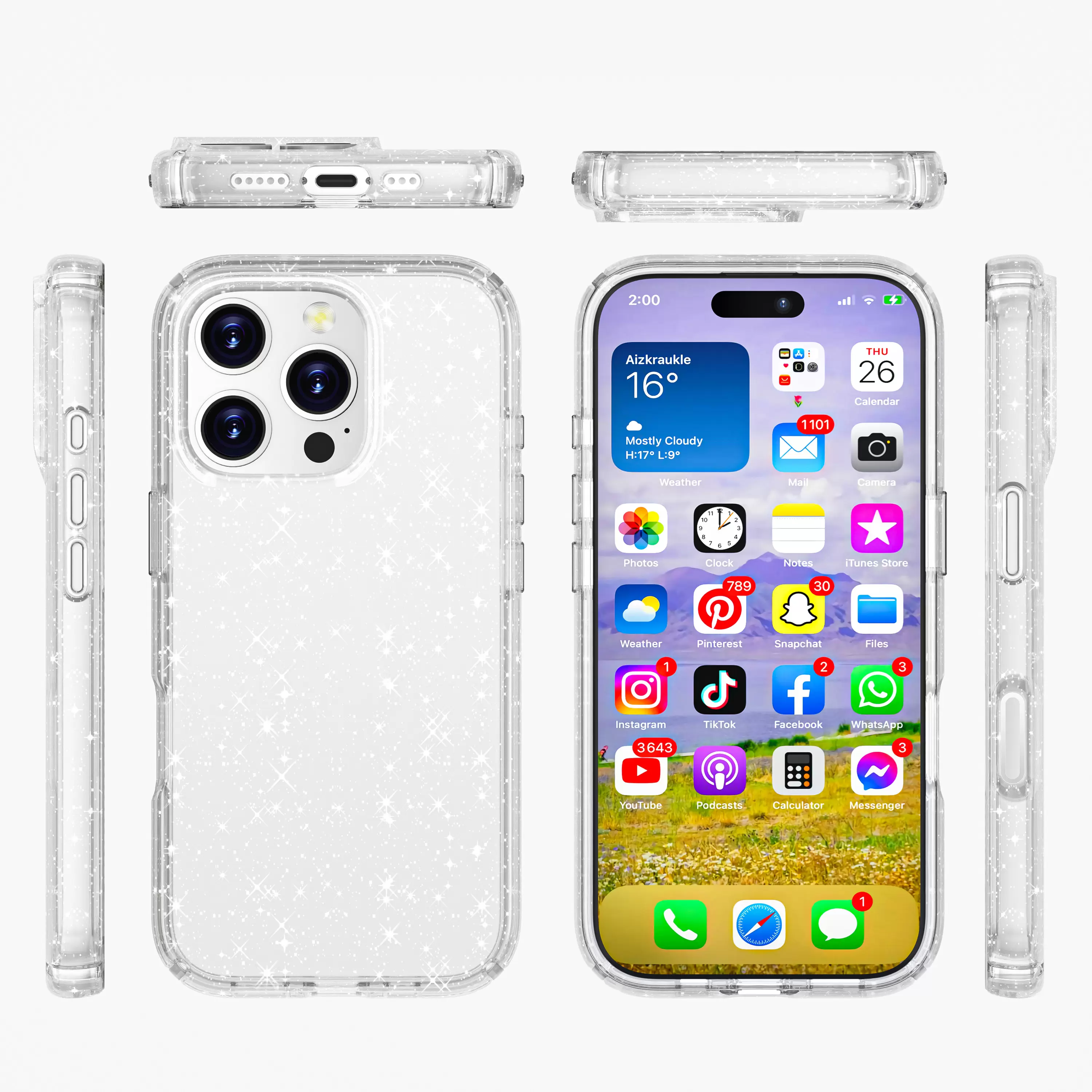 iPhone 13 Fleck Glitter Case Clear