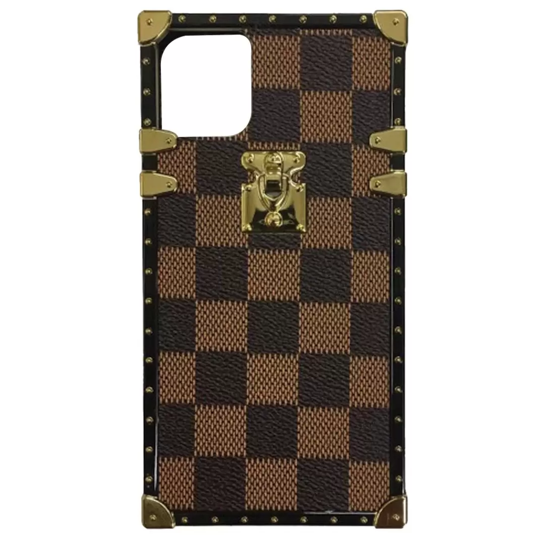 iPhone 15/iPhone 14 Box Square Checker Brown