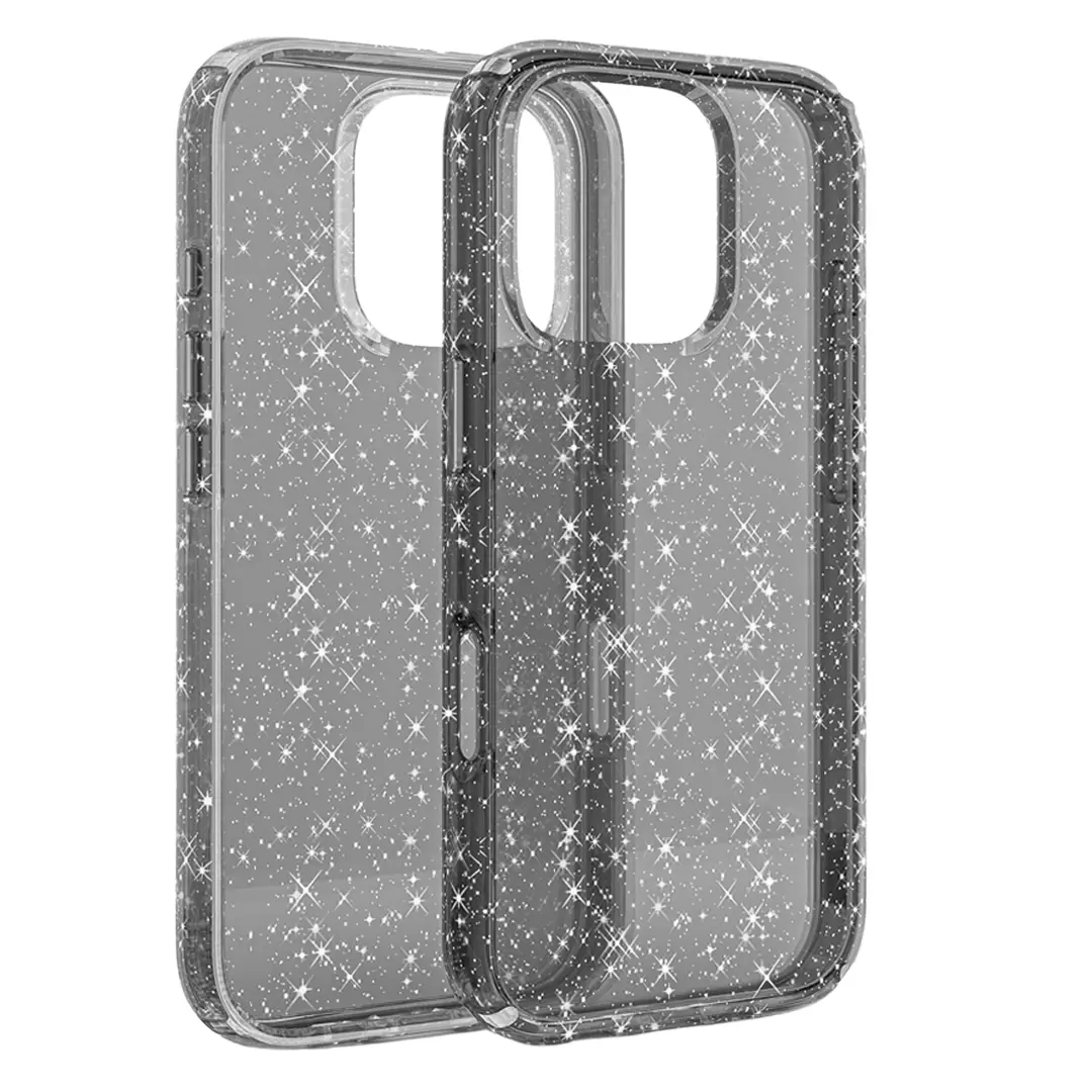 iPhone 16 Fleck Glitter Case Clear Black