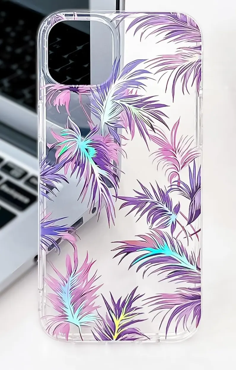 iPhone 16 Pro Max Designed Case Purple Feather