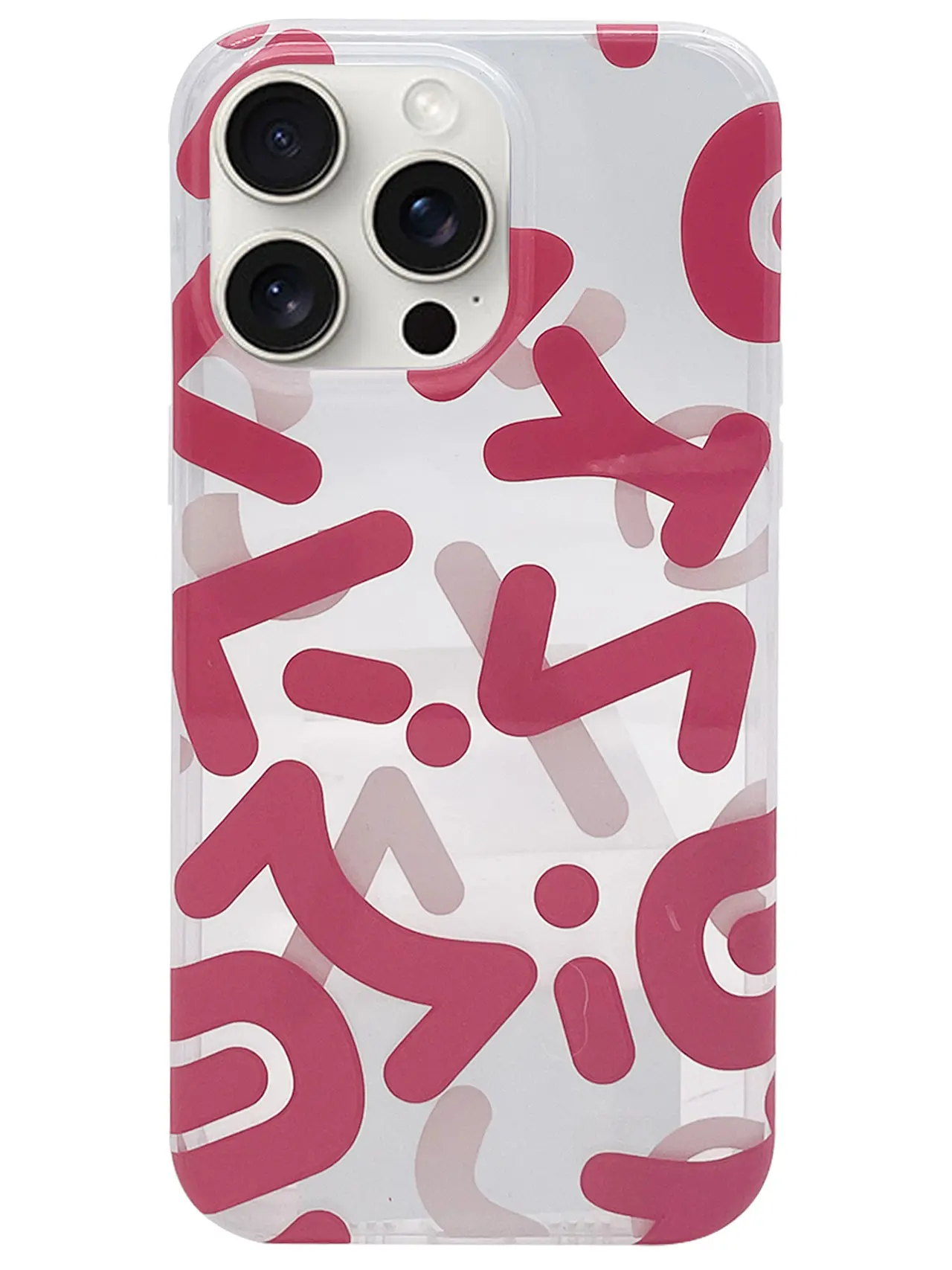 iPhone 15 Pro Max Designed Case Alphabet Graffiti Pink