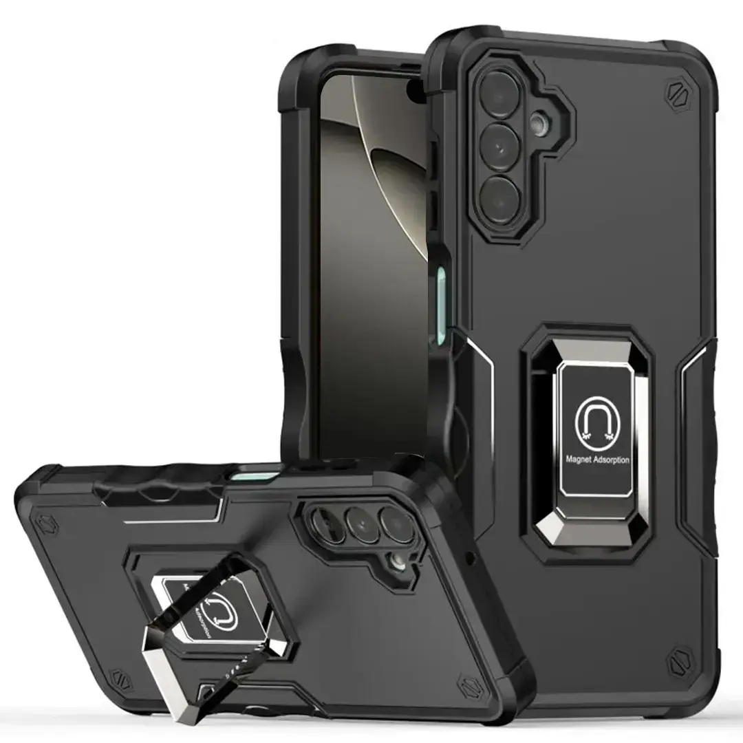 Samsung Galaxy Z Flip 7 Strong Tough Metallic Design Hybrid Premium Kickstand Black