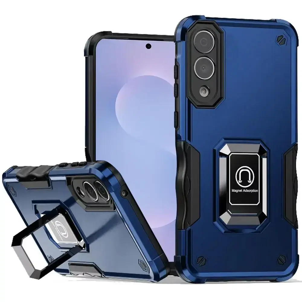 Google Pixel 10 Pro XL Strong Tough Metallic Design Hybrid Premium Kickstand Case Blue