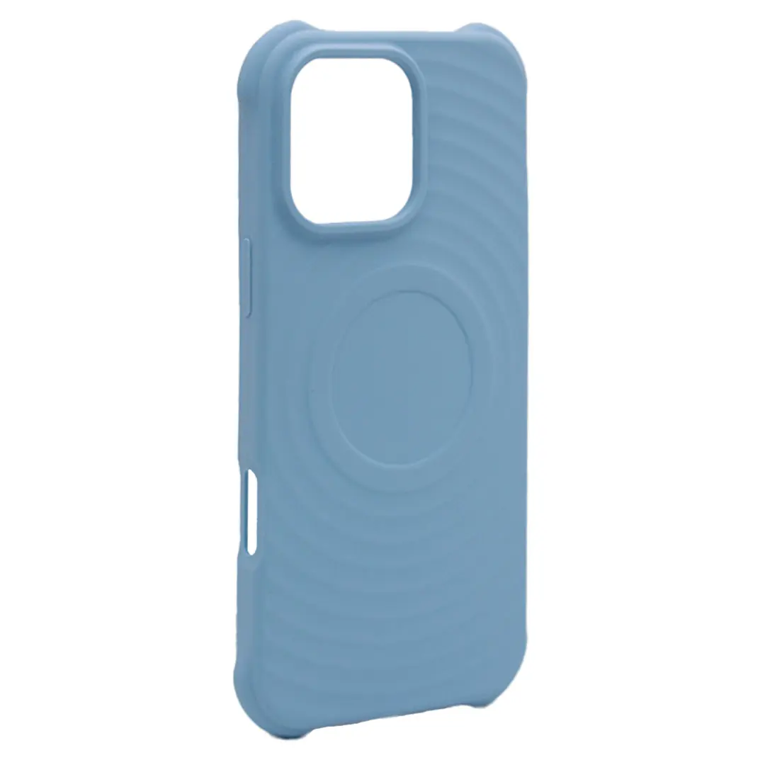 iPhone 16 Pro Max Magsafe Water Ripple Silicone Case Light Sky Blue