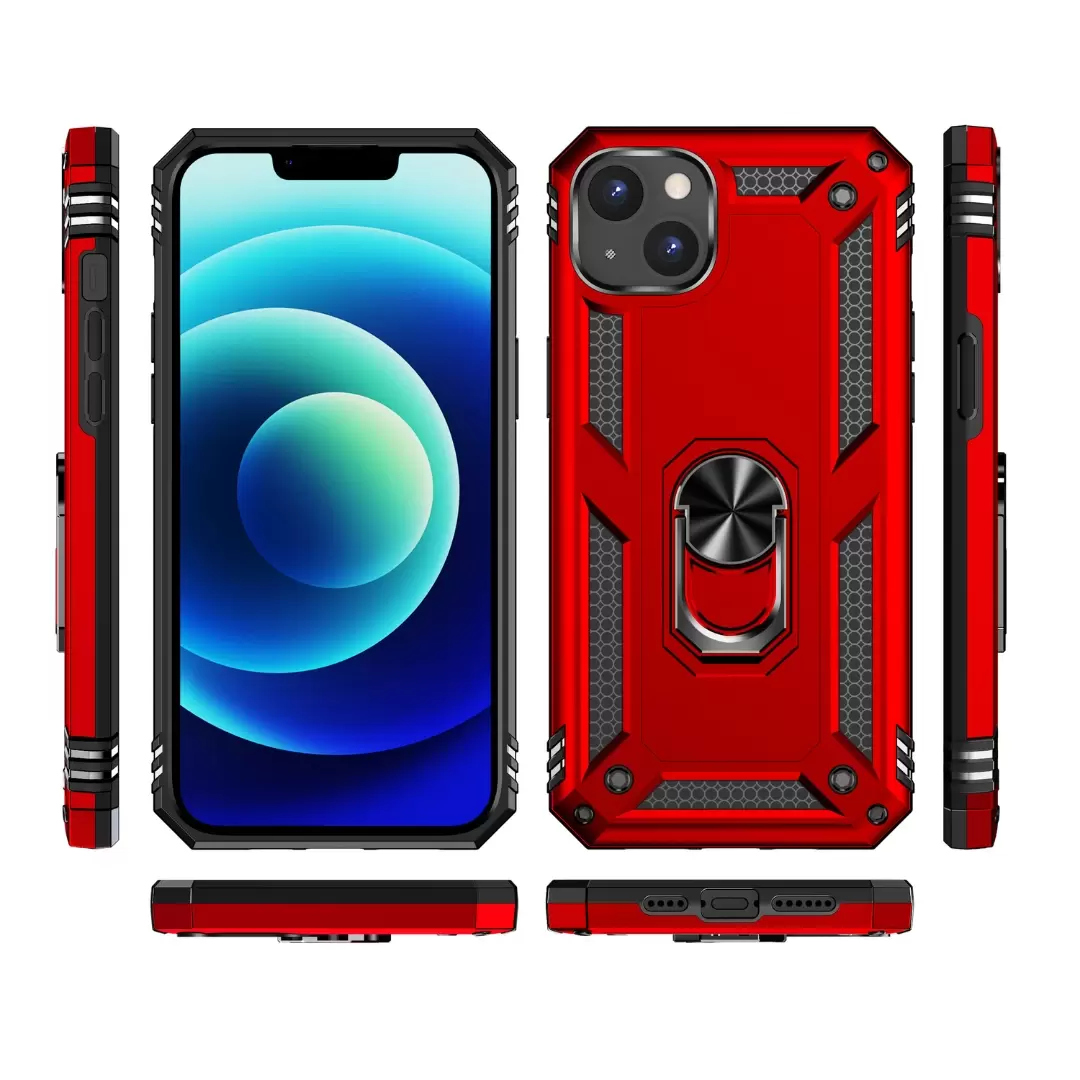 iPhone 15 Plus/iPhone 14 Plus 2in1 Ring Case Red