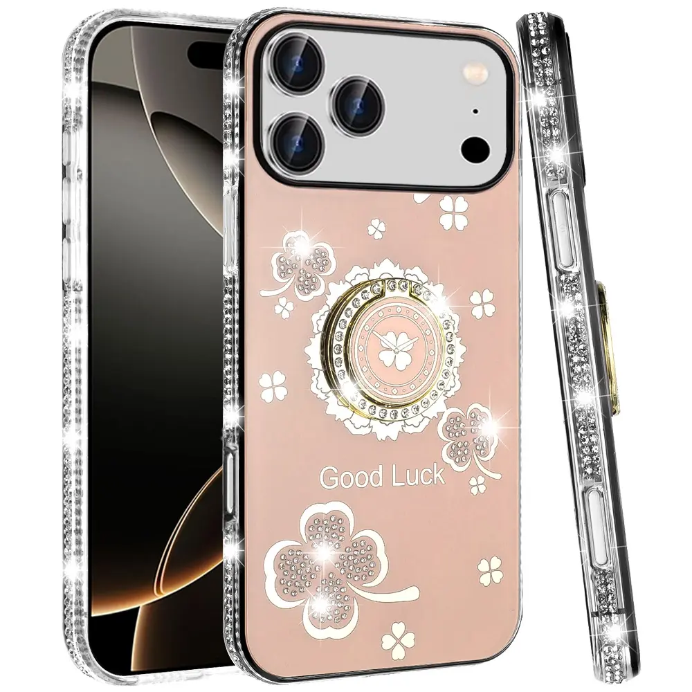 iPhone 17 Pro Max Bling Diamond Lucky Case Gold