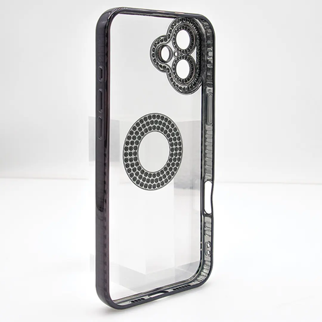 iPhone 16 Clear Case Diamond with Camera Protection Black