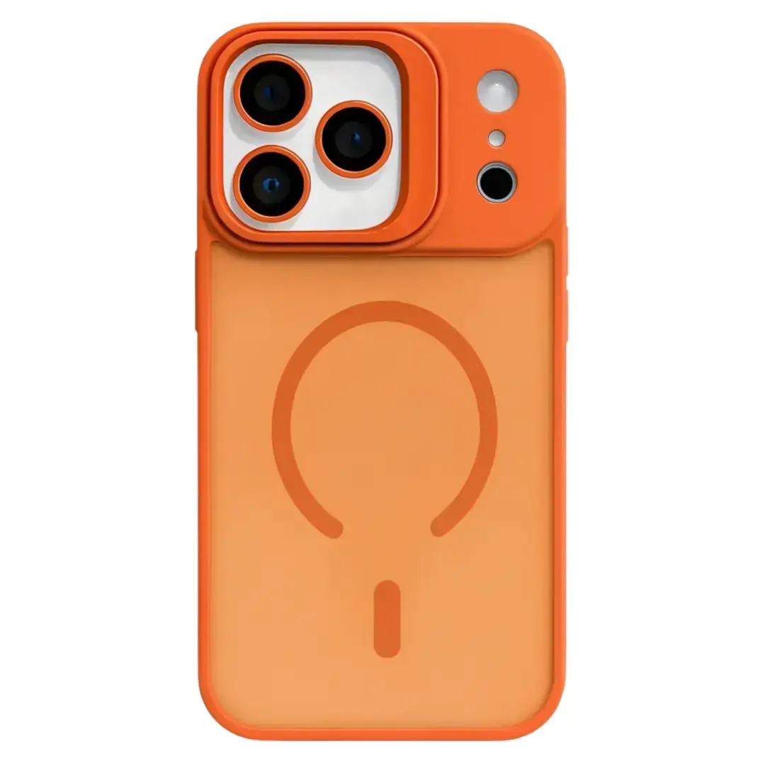 iPhone 18 Pro Max /iPhone 17 Pro Max MagSafe Smoke Camera Stand Case Orange (moq:25)