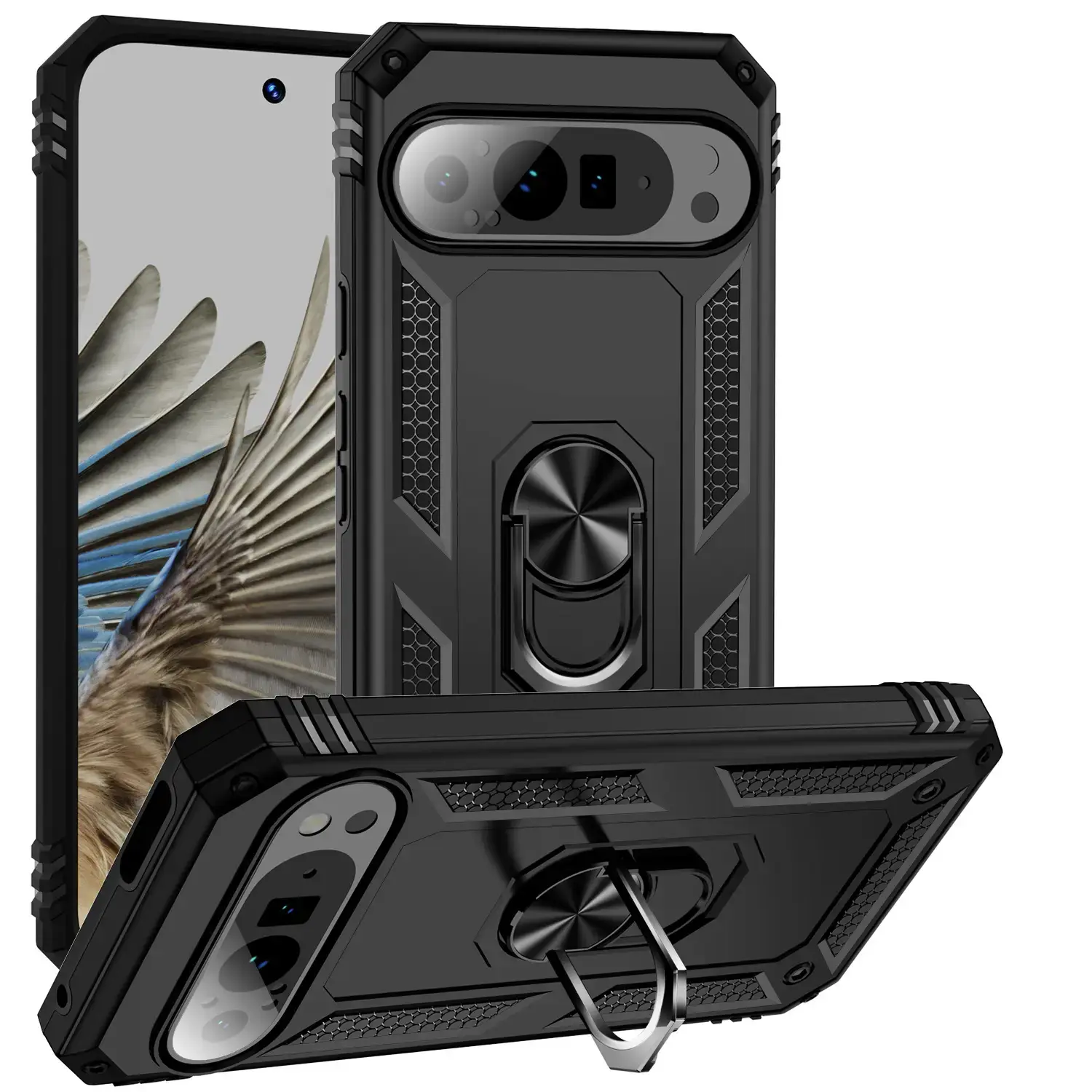 Google Pixel 10 2in1 Ring Stand Case Black