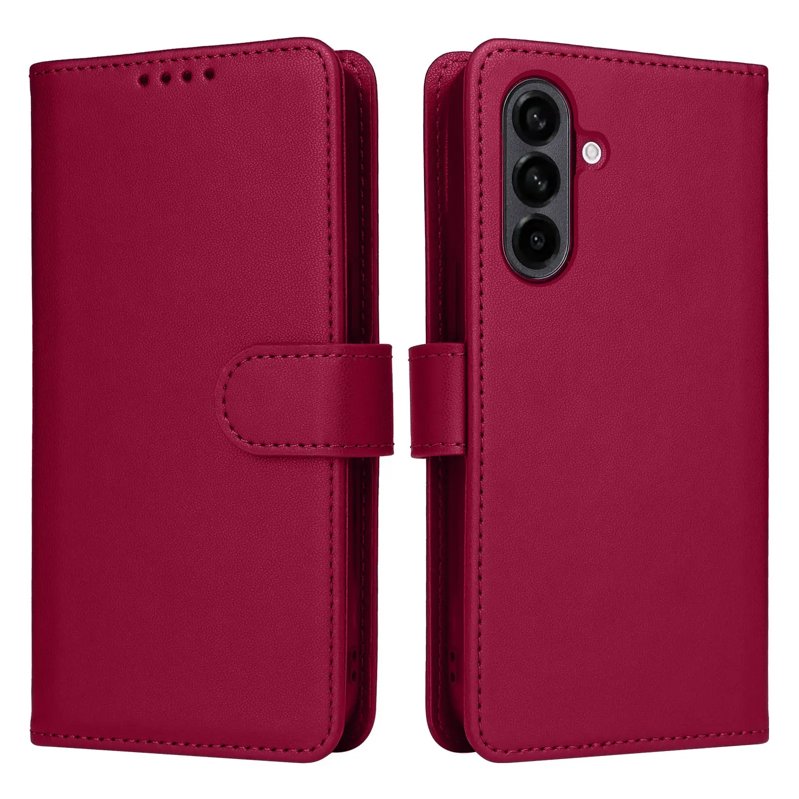 Samsung Galaxy Z Fold 7 PU Leather Wallet Case Red