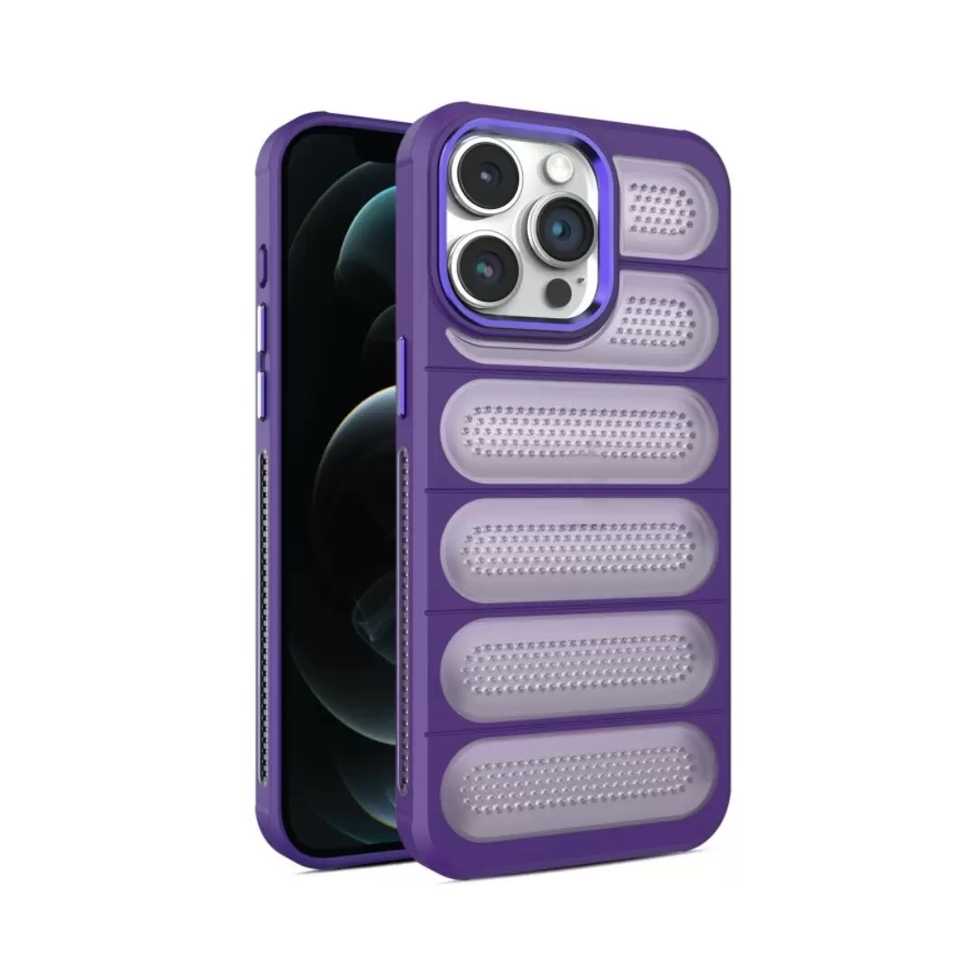iPhone 15 Pro Max/iPhone 14 Pro Max Mesh Cooling Case Dark Purple
