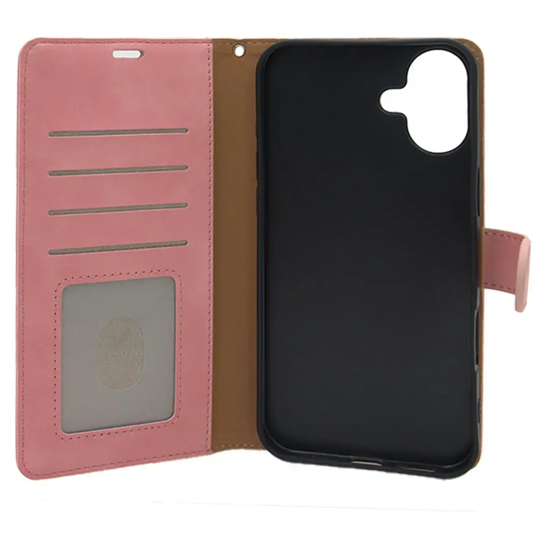 iPhone 17 Air PU Leather Wallet Case Pink