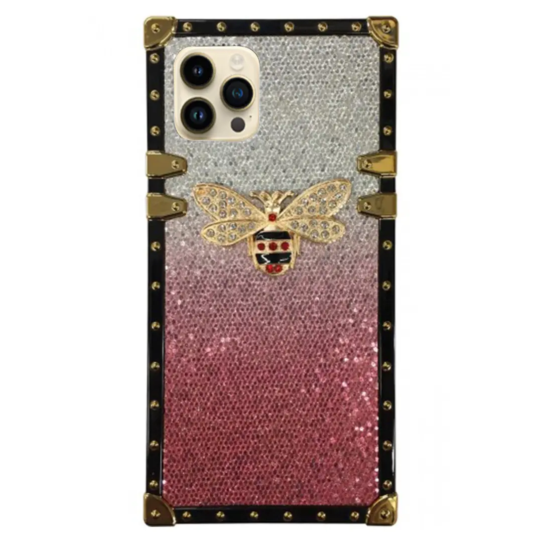 iPhone 13 Pro Glitter Butterfly Case Pink