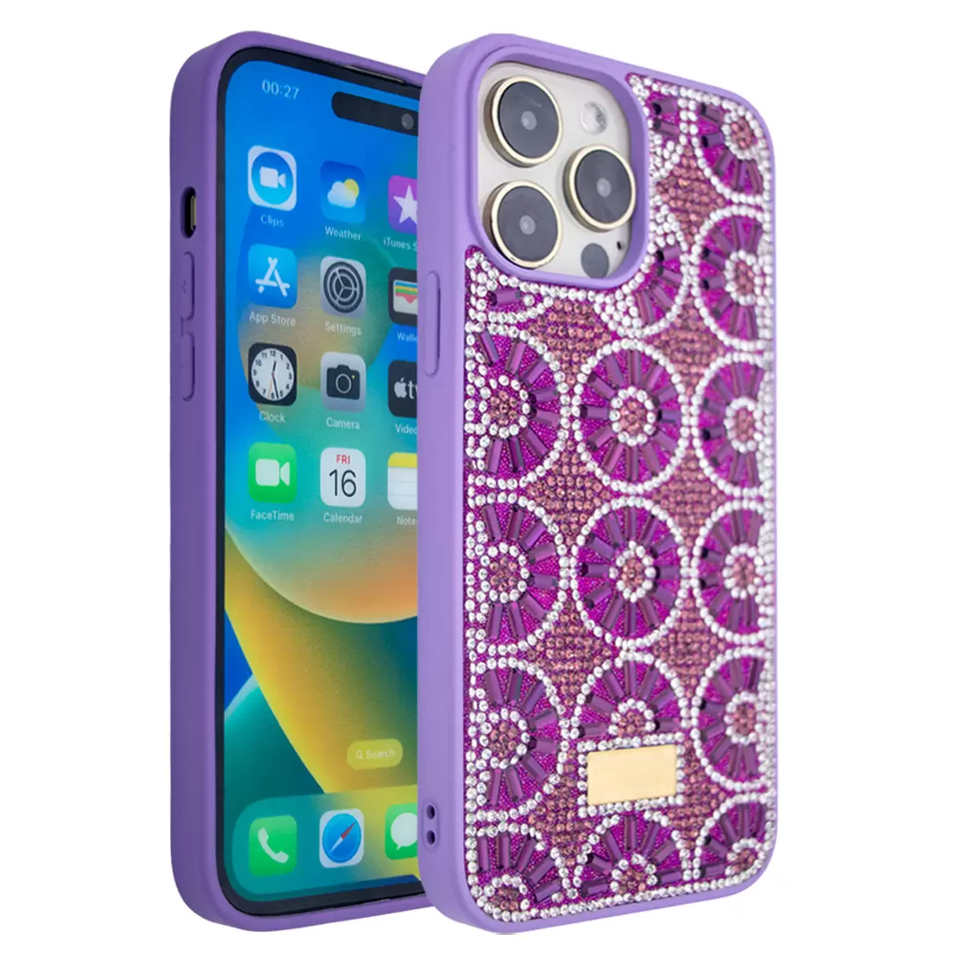 iPhone 16 Pro Max Diamond Sparkling Case Dark Purple