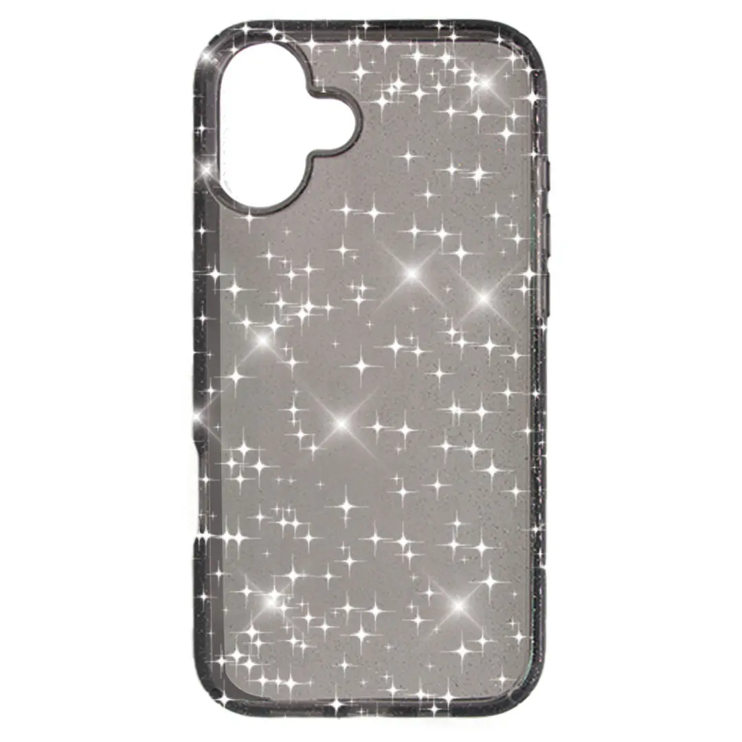 iPhone 16 Fleck Glitter Case Clear Black