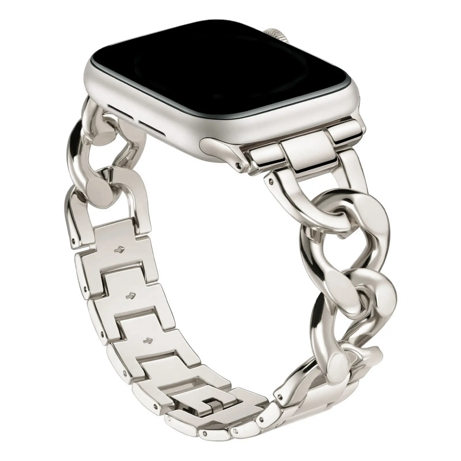 Apple Watch Metal Strap Women Luxury Starlight Silver -42-44-45-46-49mm