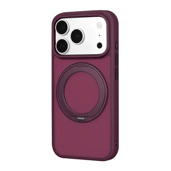 iPhone 18 Pro Max /iPhone 17 Pro Max Cam Smoke Case Cherry Red Magsafe 360 Kickstand (moq:25)