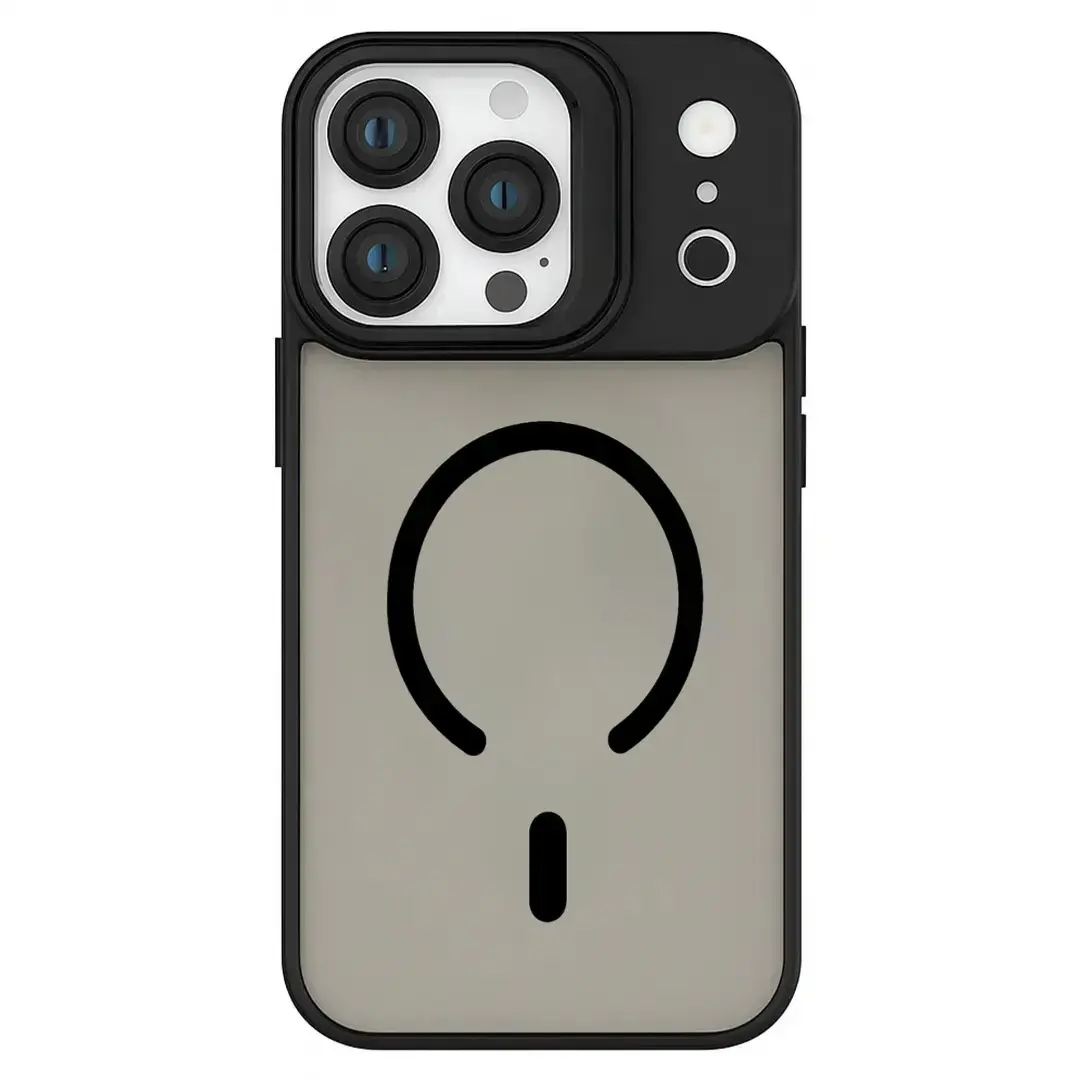iPhone 18 Pro Max /iPhone 18 Pro Max /iPhone 17 Pro Max MagSafe Smoke Camera Stand Case Black (moq:30)