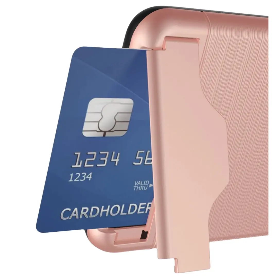 Samsung Galaxy S20 Ultra Brush Card Holder and Kickstand Case Rose Gold