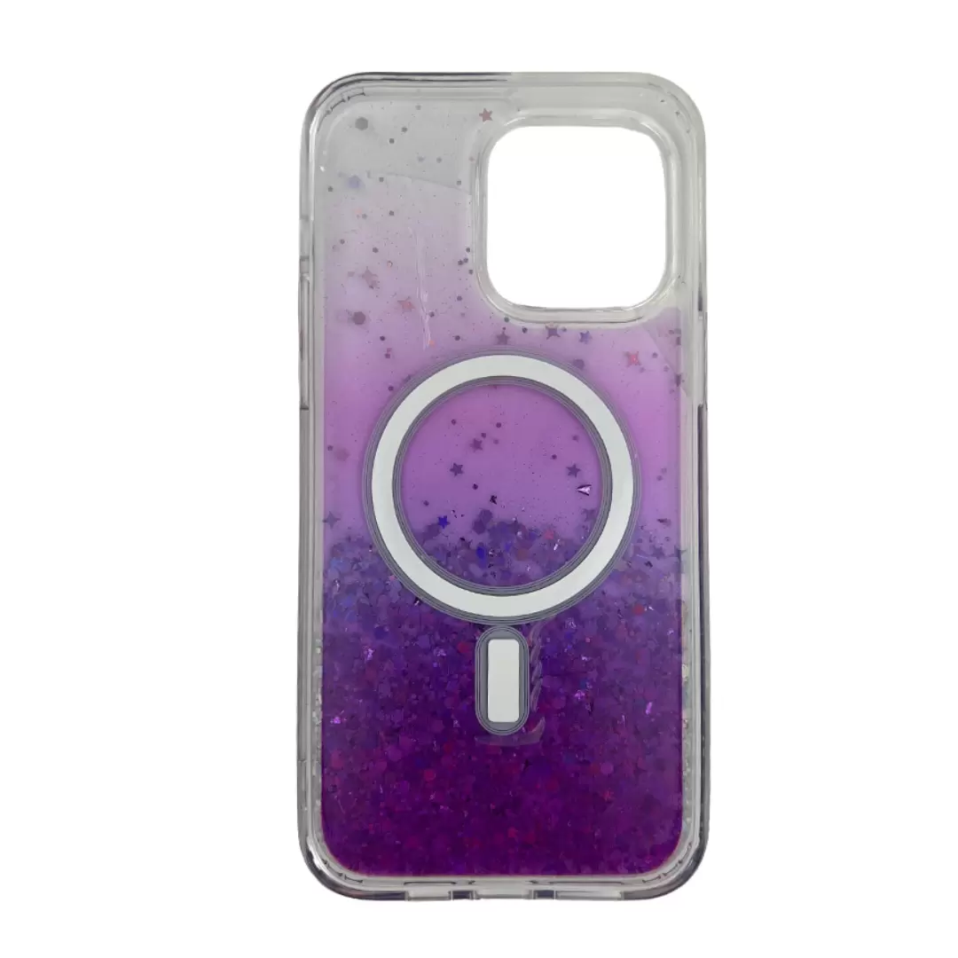 iPhone 13/iPhone 14/iPhone 15 Bling MagSafe Twotone Eco Purple