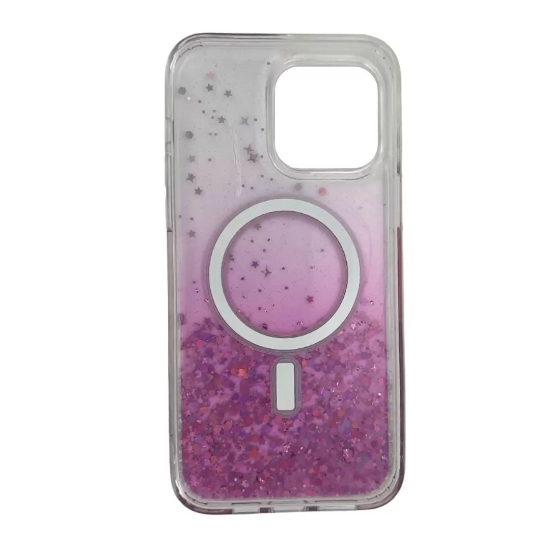 iPhone 13/iPhone 14/iPhone 15 Bling MagSafe Twotone Eco Pink