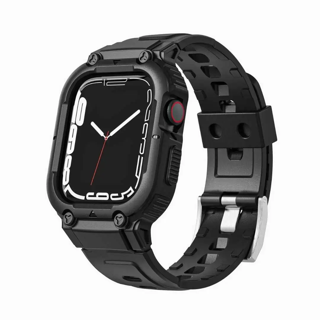 Apple Watch Integrated Silicone Strap Black -42-44-45-46-49mm