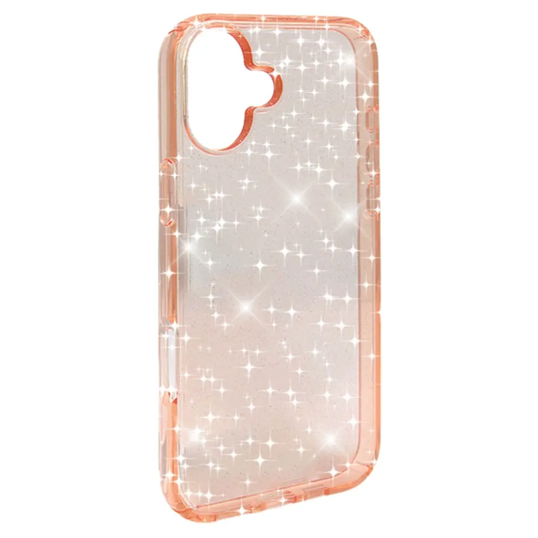 iPhone 16 Fleck Glitter Case Clear Gold