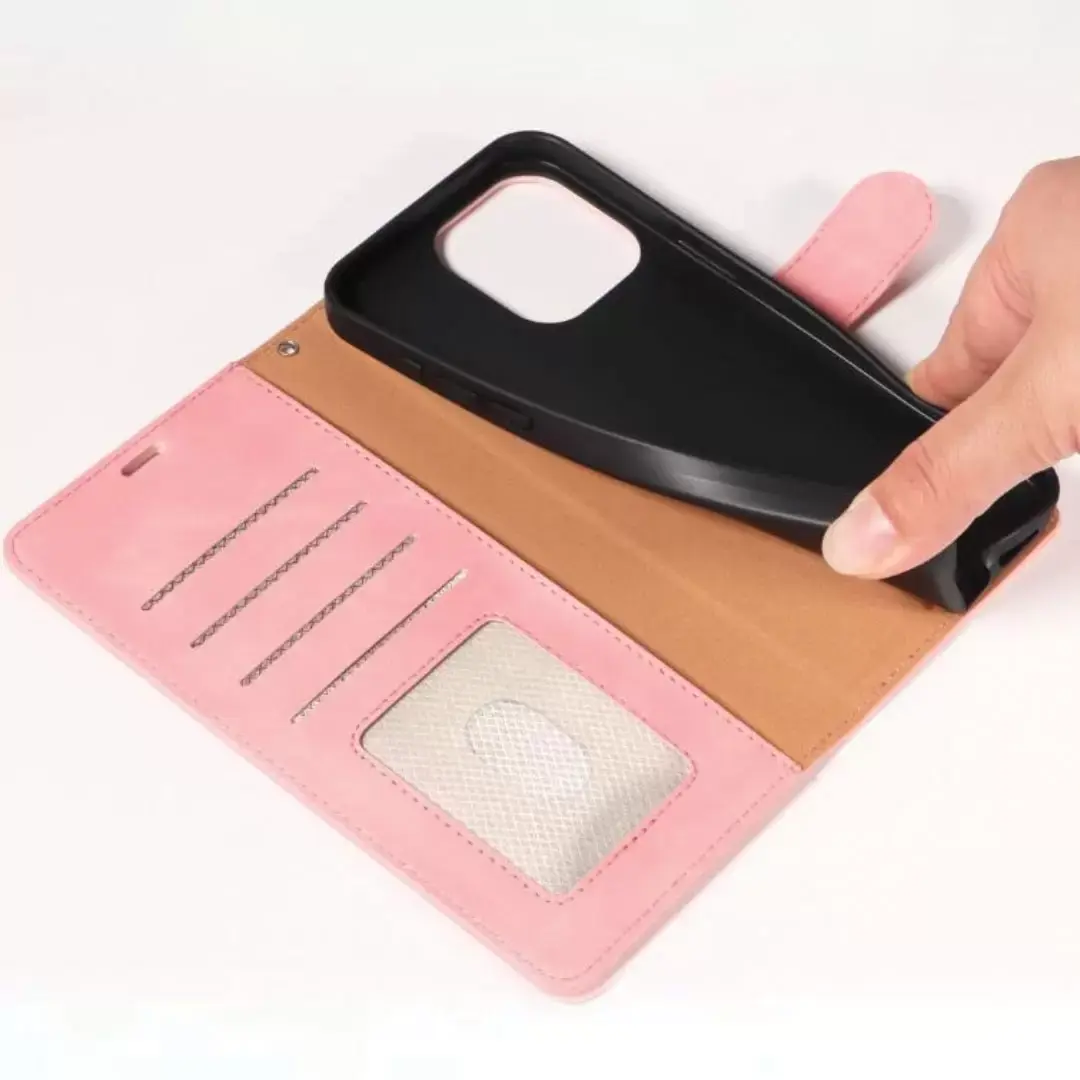 iPhone 17 Pro Max PU Leather Wallet Case Pink