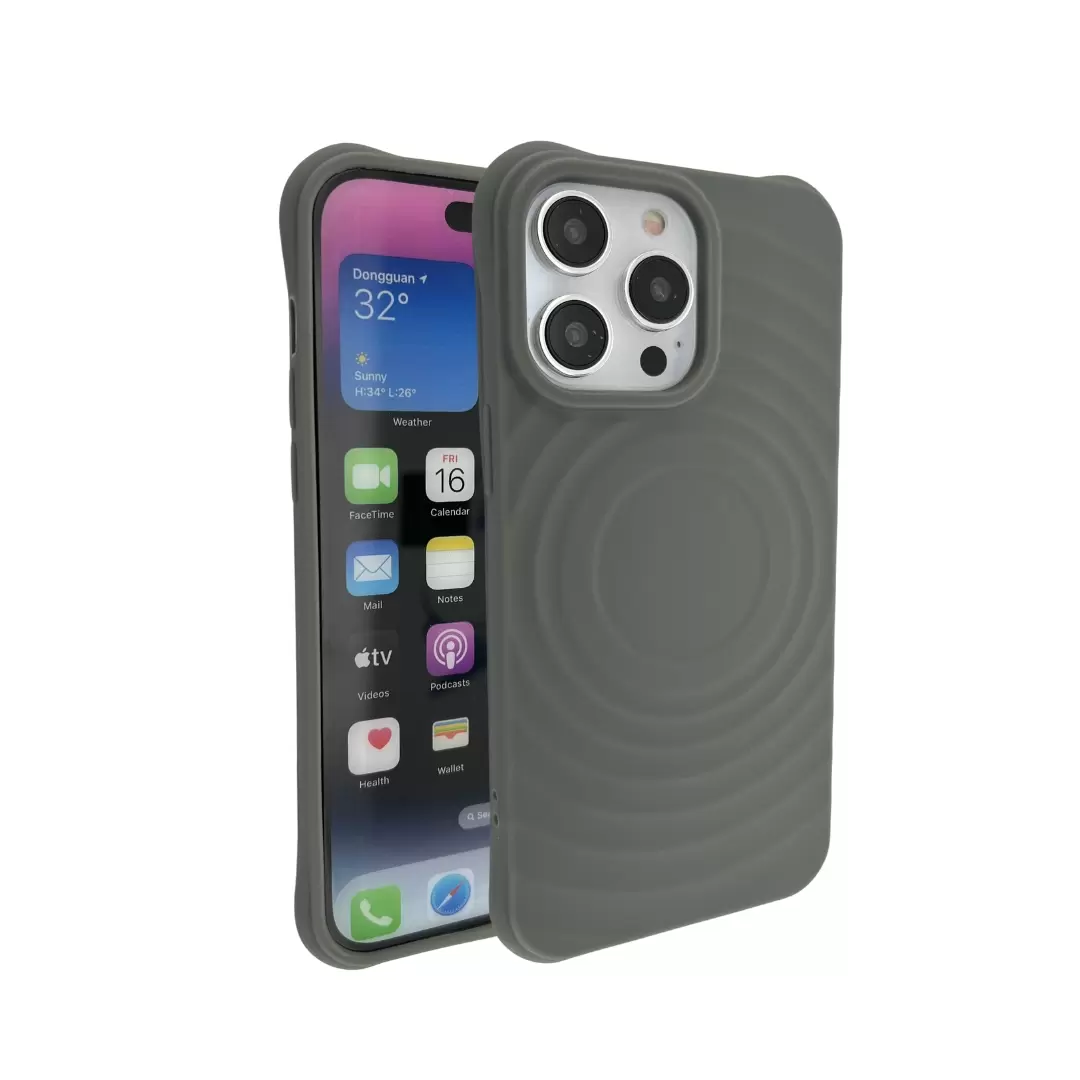 iPhone 14 Magsafe Water Ripple Tpu Case Gray