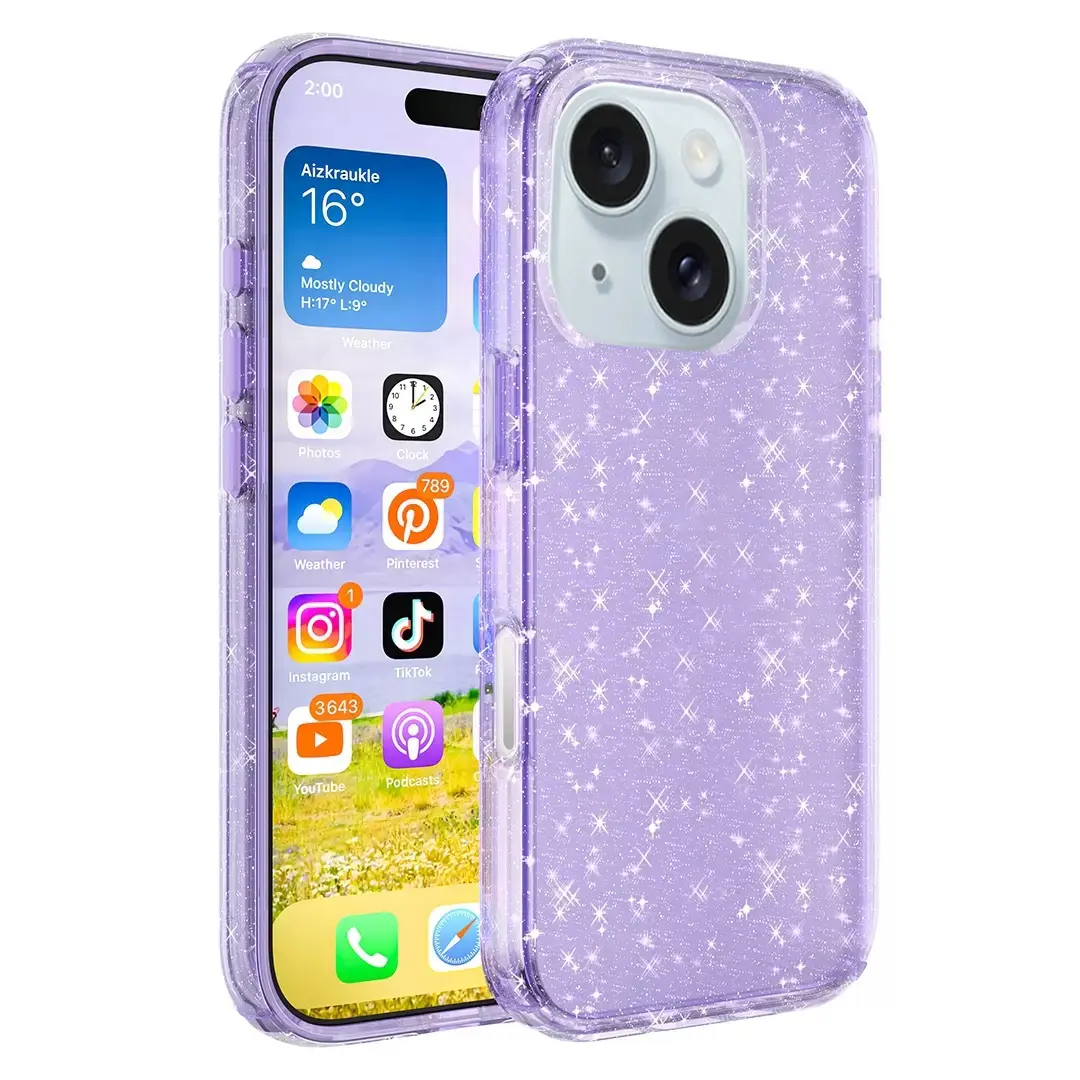 iPhone 15 Plus/iPhone 14 Plus Fleck Glitter Case Purple