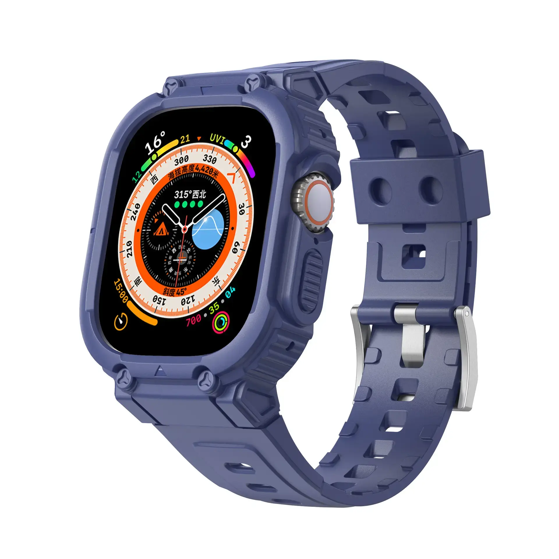 Apple Watch Integrated Silicone Strap Dark Blue -42-44-45-46-49mm