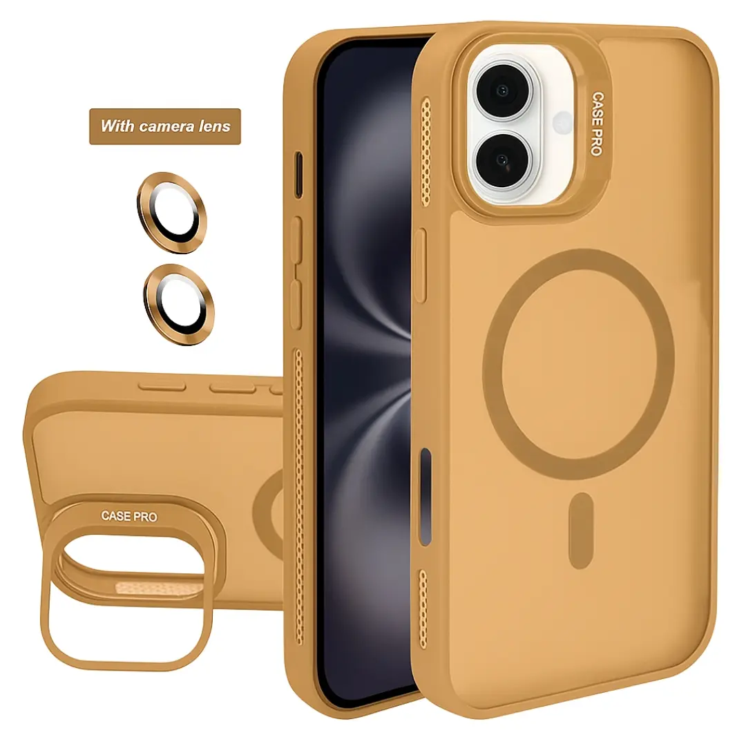 iPhone 17 MagSafe Smoke Camera Stand Case Brown