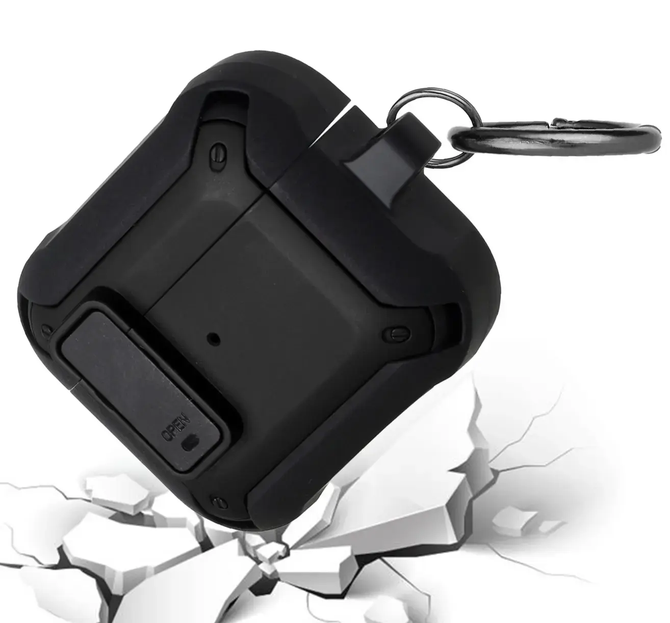 Airpods Pro 3 Shock Proof Hybrid with Hook Case Black