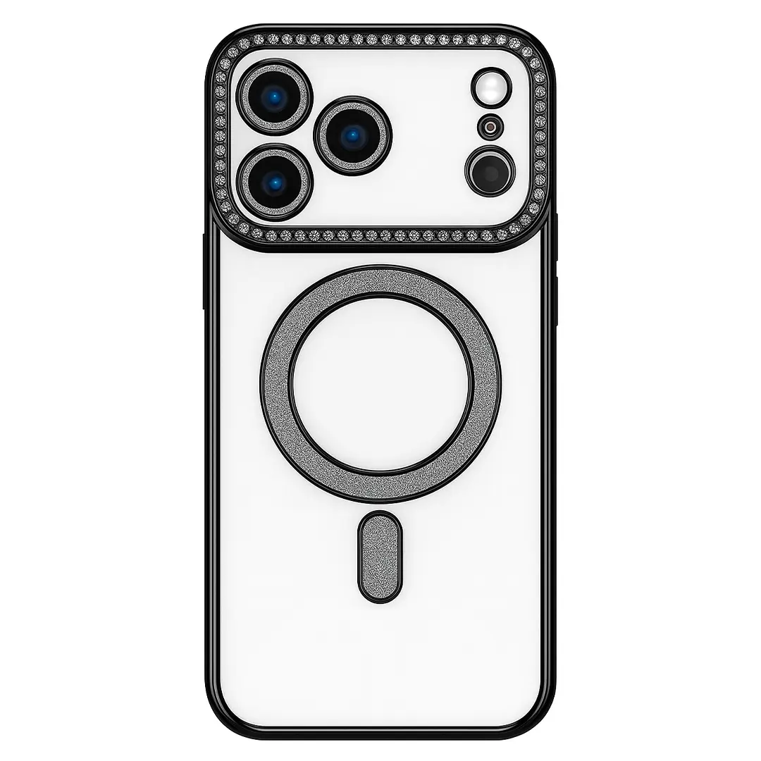 iPhone 17 Pro Magsafe Clear Case Diamond with Camera Protection Black